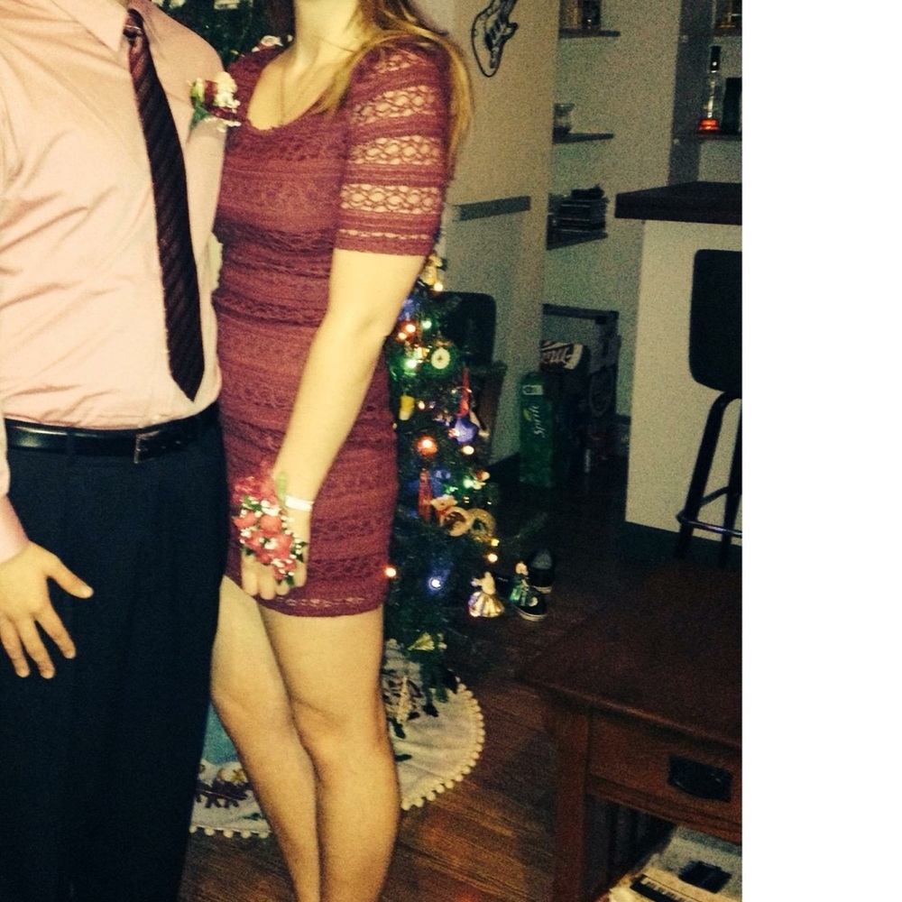 Red lace dress